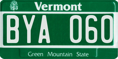 VT license plate BYA060