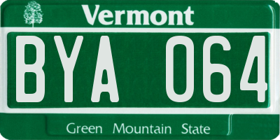 VT license plate BYA064