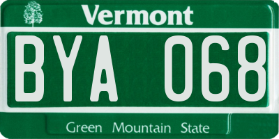 VT license plate BYA068