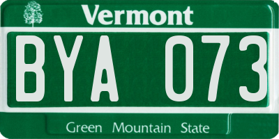 VT license plate BYA073