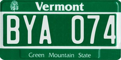 VT license plate BYA074