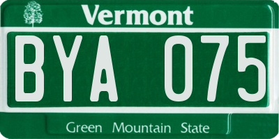 VT license plate BYA075