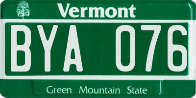 VT license plate BYA076