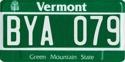 VT license plate BYA079