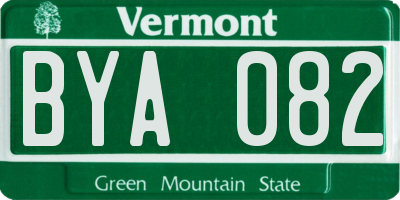 VT license plate BYA082