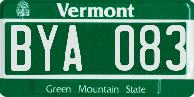VT license plate BYA083