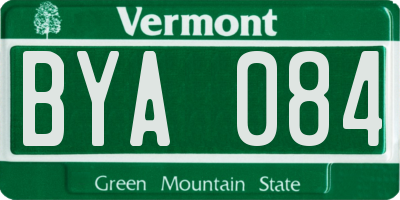 VT license plate BYA084