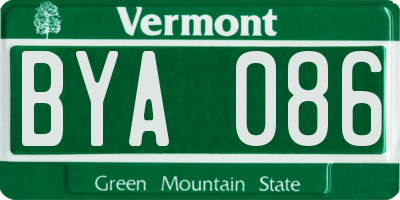 VT license plate BYA086
