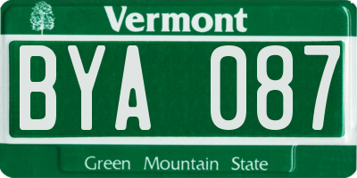 VT license plate BYA087