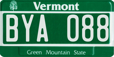 VT license plate BYA088