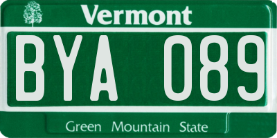 VT license plate BYA089