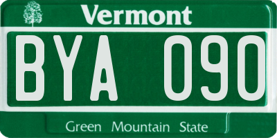 VT license plate BYA090