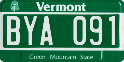 VT license plate BYA091