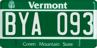 VT license plate BYA093