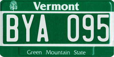 VT license plate BYA095