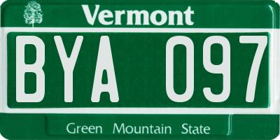 VT license plate BYA097
