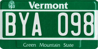 VT license plate BYA098