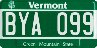 VT license plate BYA099