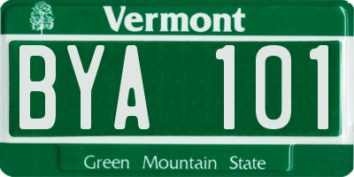 VT license plate BYA101