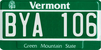 VT license plate BYA106
