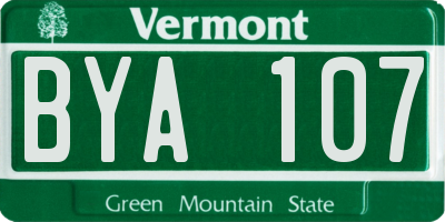 VT license plate BYA107