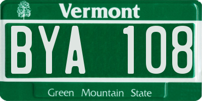 VT license plate BYA108