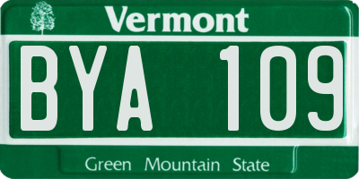 VT license plate BYA109