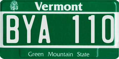 VT license plate BYA110
