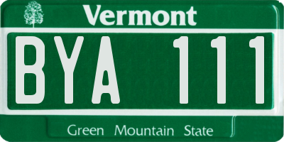 VT license plate BYA111