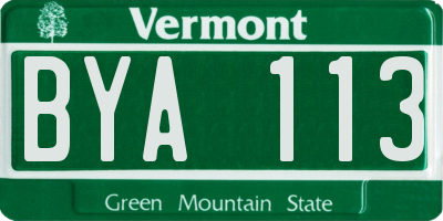 VT license plate BYA113