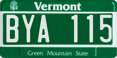 VT license plate BYA115