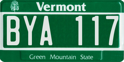 VT license plate BYA117