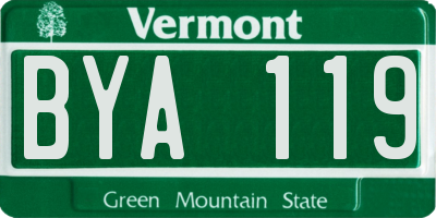 VT license plate BYA119