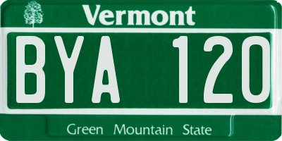 VT license plate BYA120