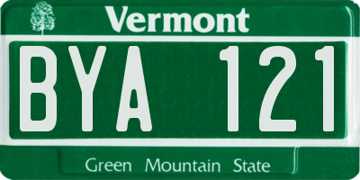 VT license plate BYA121