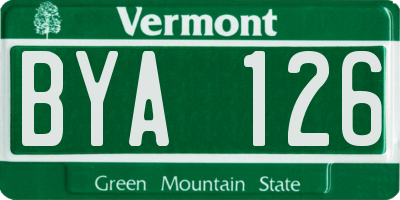 VT license plate BYA126