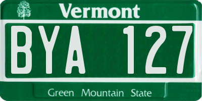 VT license plate BYA127