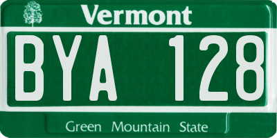 VT license plate BYA128