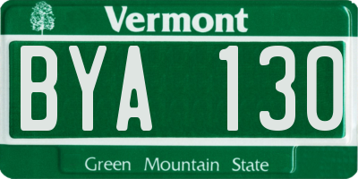 VT license plate BYA130