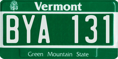 VT license plate BYA131