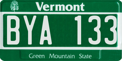 VT license plate BYA133