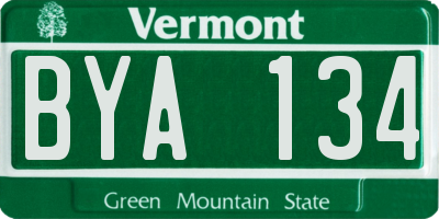 VT license plate BYA134