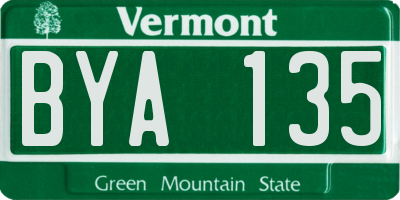 VT license plate BYA135