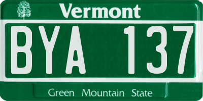 VT license plate BYA137