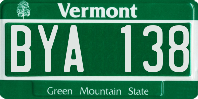 VT license plate BYA138