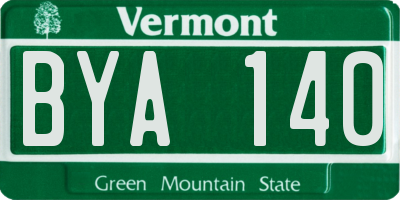 VT license plate BYA140