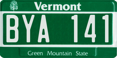 VT license plate BYA141