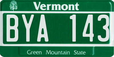 VT license plate BYA143