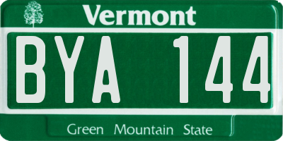 VT license plate BYA144