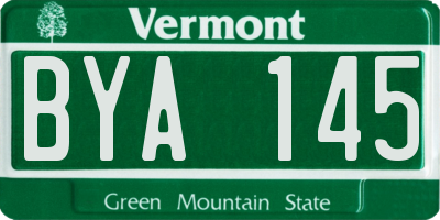 VT license plate BYA145
